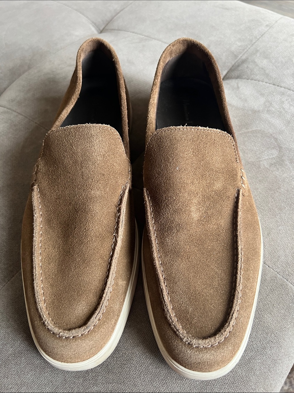 Massimo Dutti Suede Slip-On Loafers in Camel Brown - Picture 3 of 5